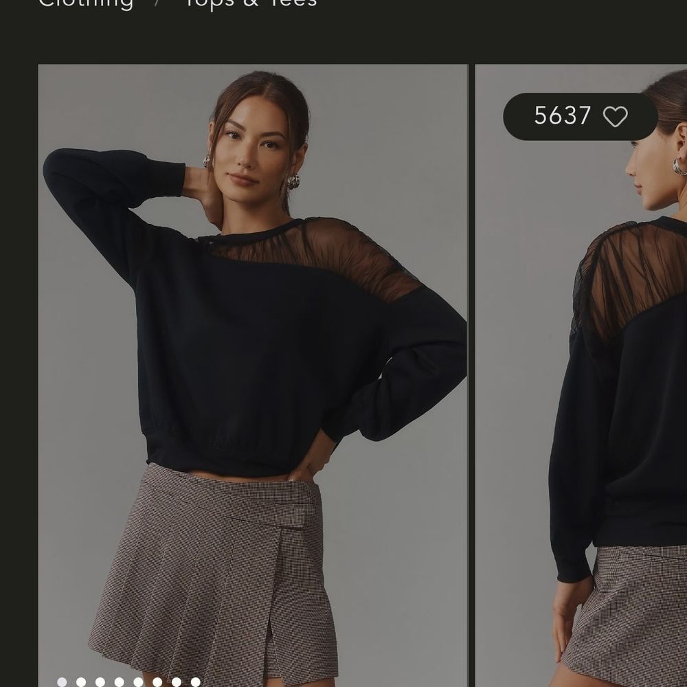 Anthropologie Black Sheer Panel Sweater